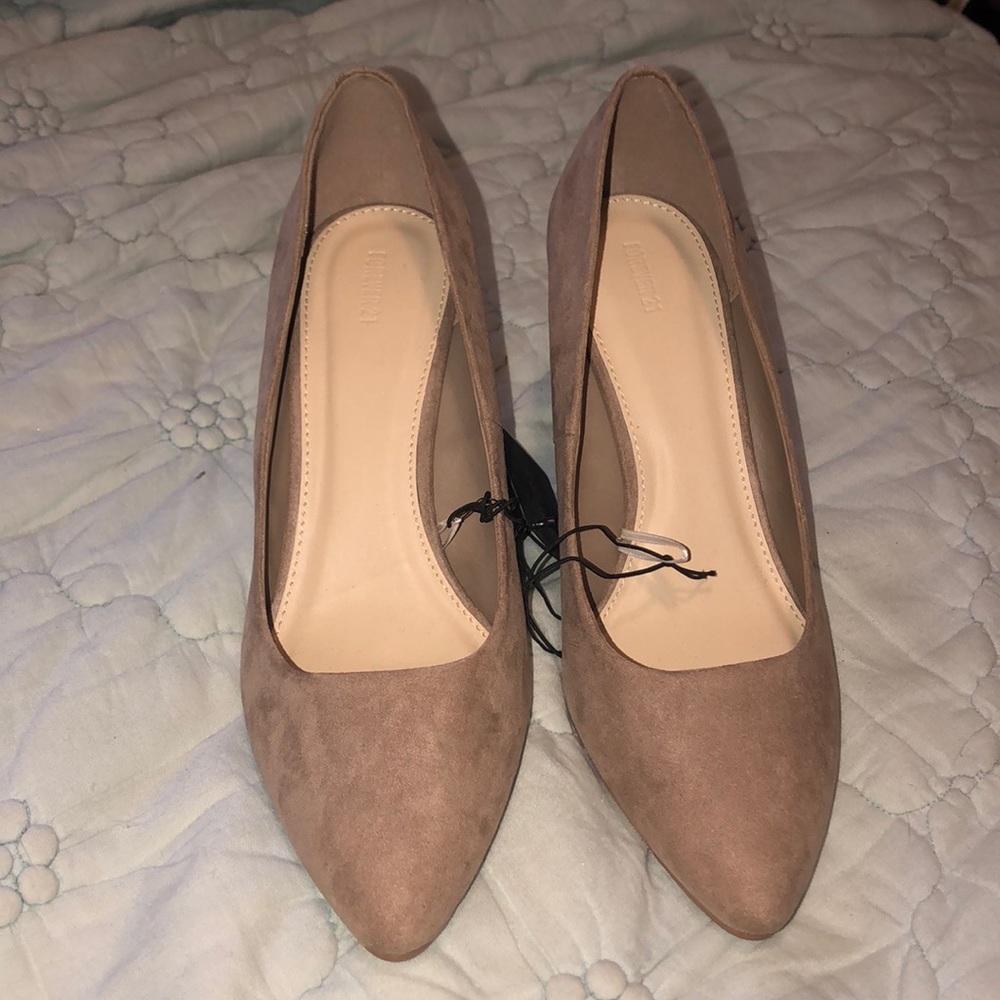 Forever 21 light grey suede 3.5” wedge
